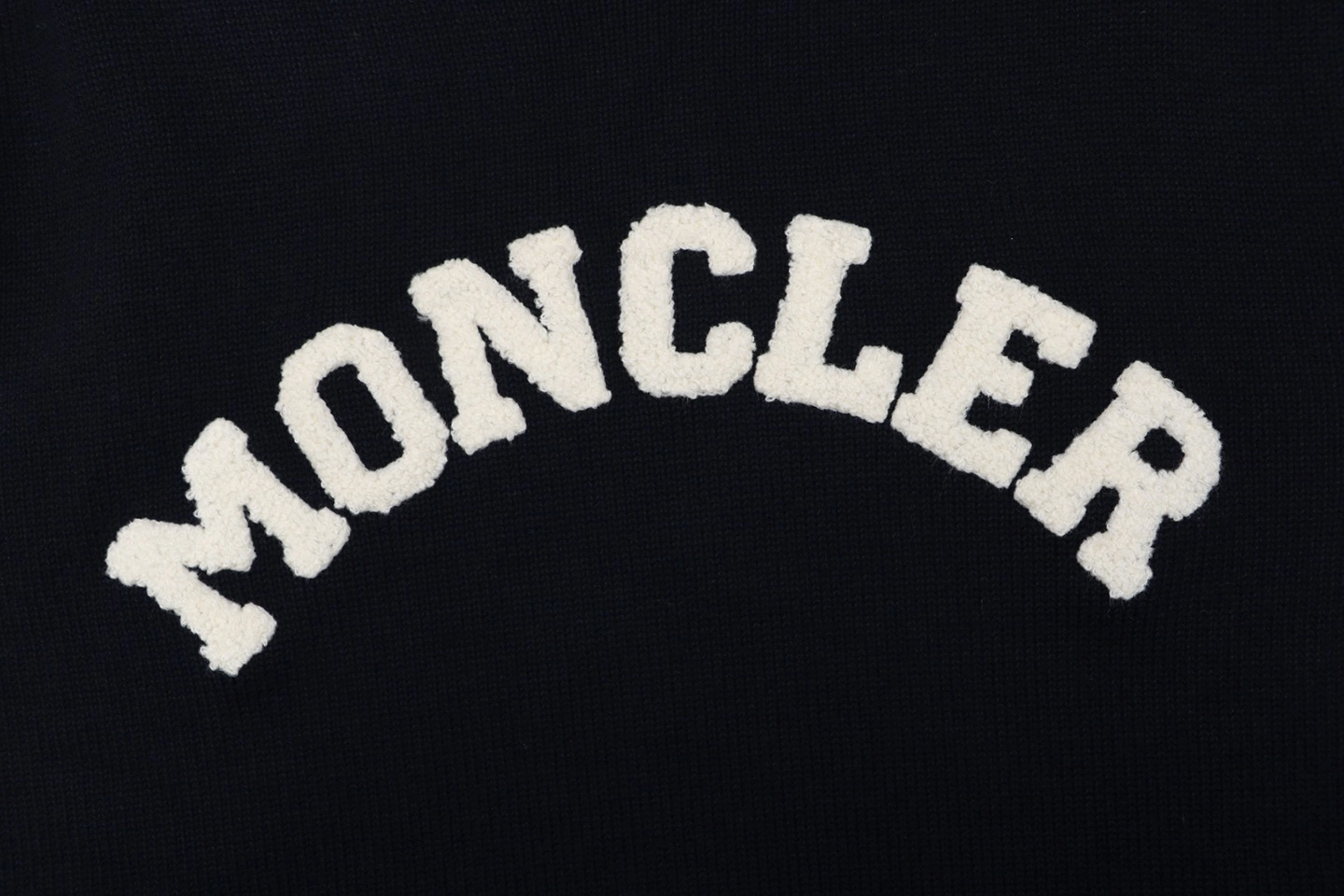 Moncler Curved Logo Crewneck Knit Arm Patch Sweater Black Brand