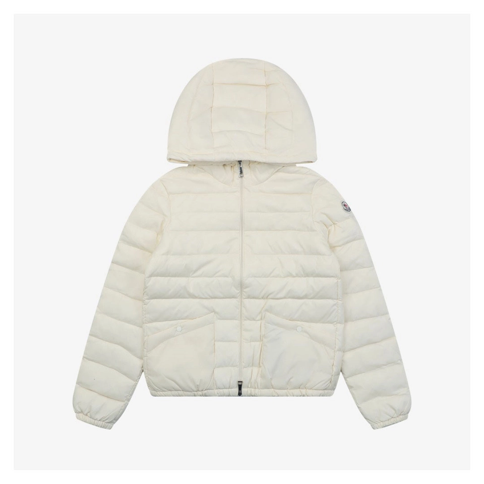 Moncler Hede Hooded Lightweight Down Jacket #506 White Front view