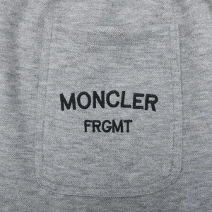 Moncler Logo Drawstring Wool-Blend Tapered Pants Grey Back Pocket