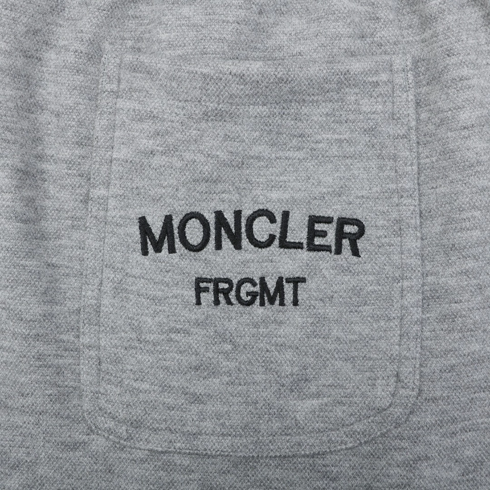 Moncler Logo Drawstring Wool-Blend Tapered Pants Grey Back Pocket