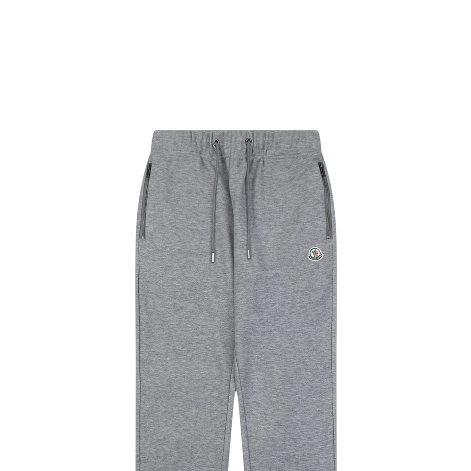 Moncler Logo Drawstring Wool-Blend Tapered Pants Grey