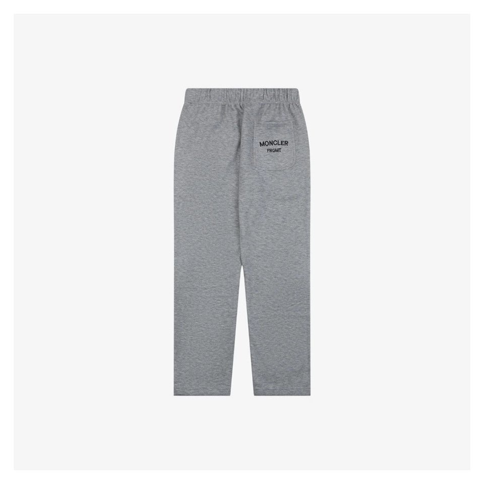 Moncler Logo Drawstring Wool-Blend Tapered Pants Grey Back view
