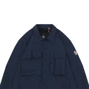 Moncler Multi-Pocket Utility Detachable Sleeve Jacket Blue