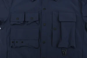 Moncler Multi-Pocket Utility Detachable Sleeve Jacket Blue Pockets