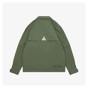 Moncler Multi-Pocket Utility Detachable Sleeve Jacket Green Back view