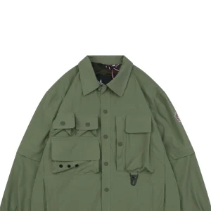 Moncler Multi-Pocket Utility Detachable Sleeve Jacket Green