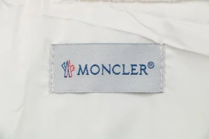 Moncler Quilted Patch Pocket Panelled Down Jacket White Brand label