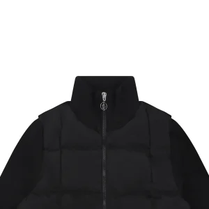 Moncler Quilted Patch Pocket Panelled Down Jacket Black