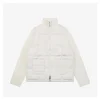 Mxxcler Quilted Patch Pocket Panelled Down Jacket (White/Black)
