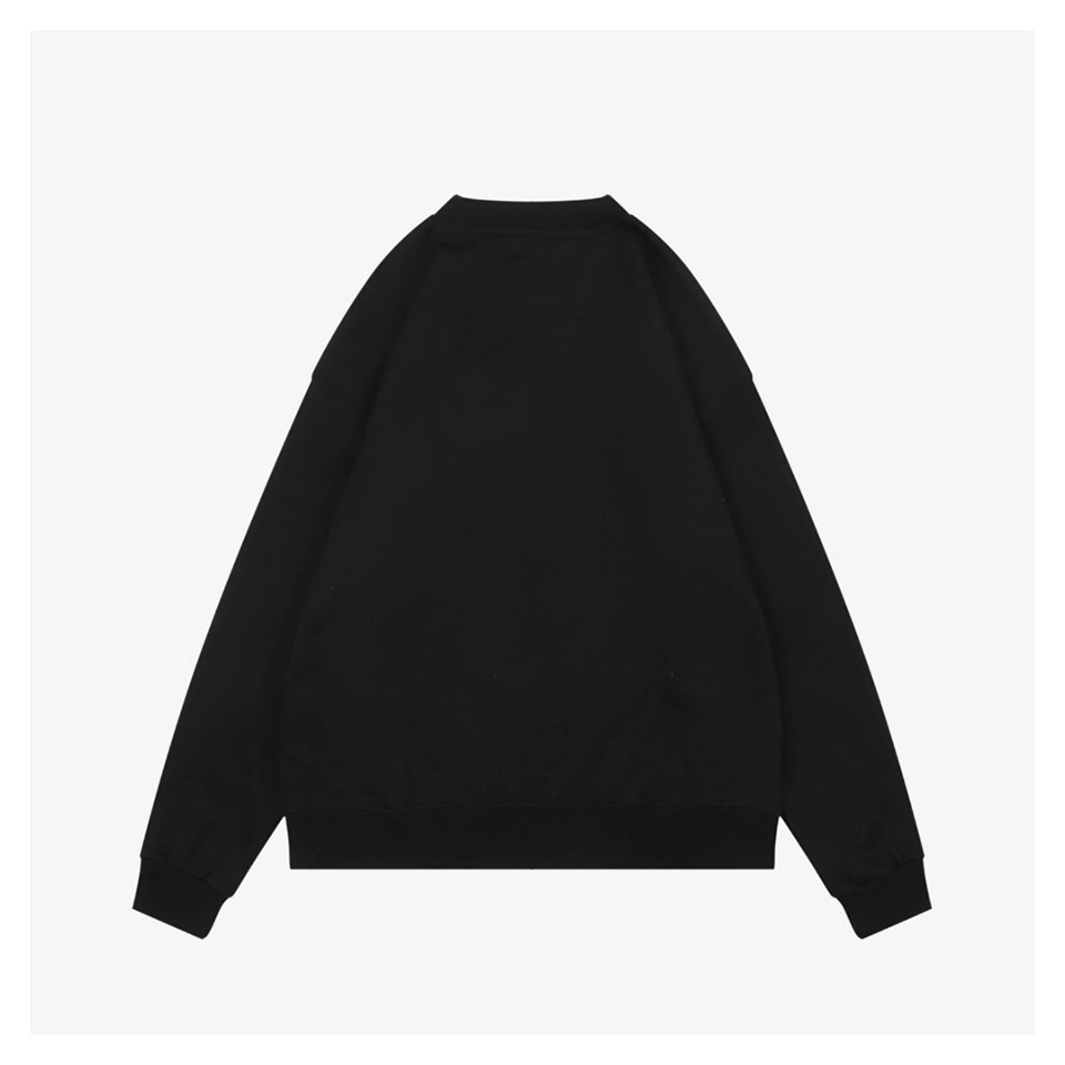 Moncler Rooster Logo M Print Crewneck Sweatshirt Black Back view