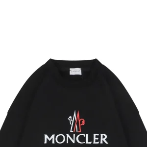Moncler Rooster Logo M Print Crewneck Sweatshirt Black