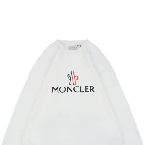 Moncler Rooster Logo M Print Crewneck Sweatshirt White