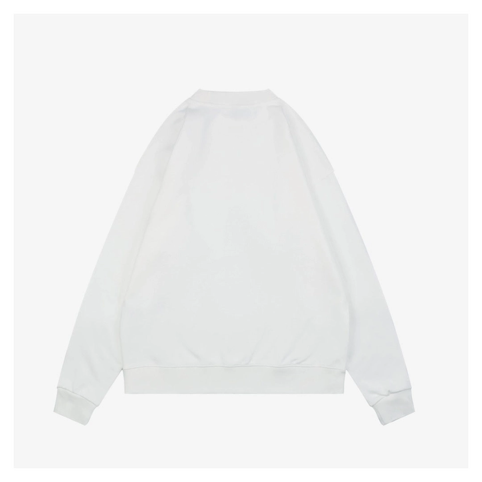 Moncler Rooster Logo M Print Crewneck Sweatshirt White Back view