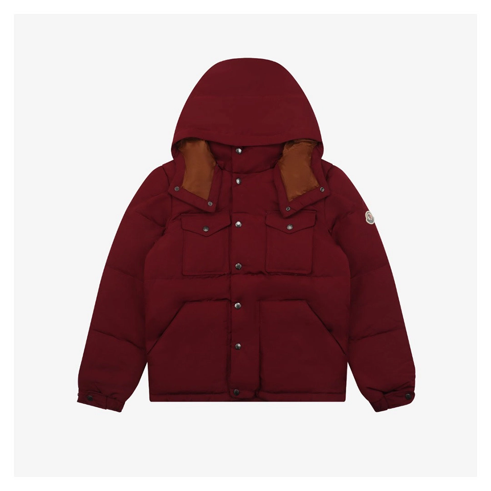 Moncler Rouge Hooded Down Jacket #MX-30 Red Front view