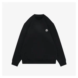 Moncler Small Logo Crewneck Sweatshirt Black Front view