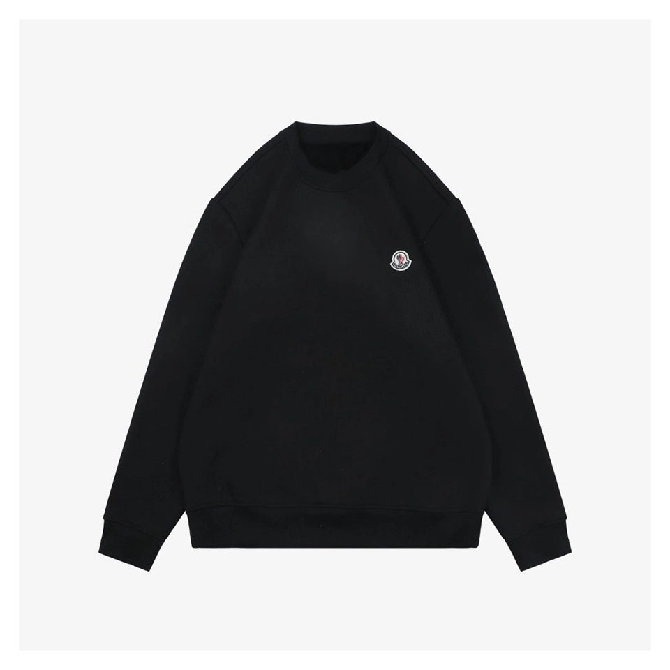 Moncler Small Logo Crewneck Sweatshirt Black Front view