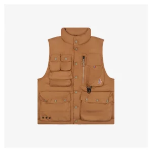 Moncler Tongass Utility Down Vest #MX-33 Brown Front view