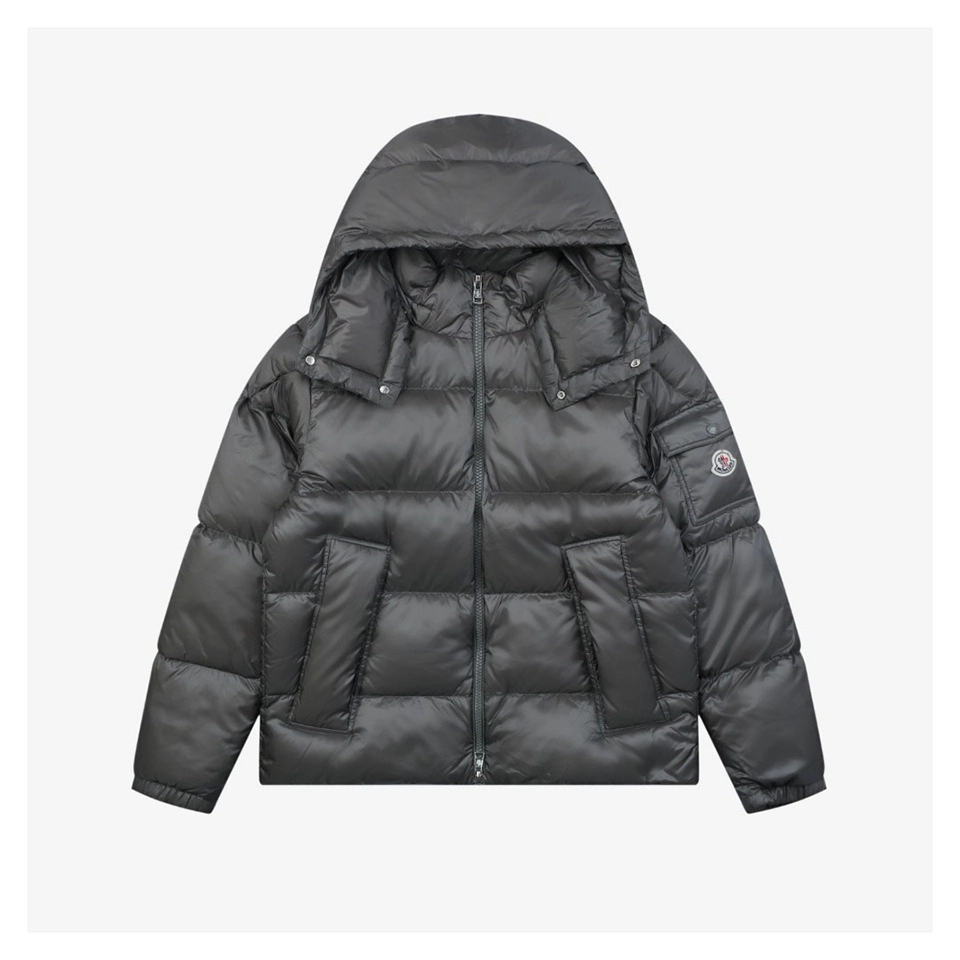 Moncler Vouyere Maya 2 Hooded Down Jacket #510 Grey Front view