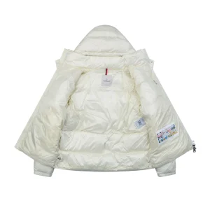 Moncler Vouyere Maya 2 Hooded Down Jacket #510 White Lining