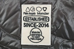 Moncler x Palm Angels Haunani Stand Collar Down Jacket Grey Brand label