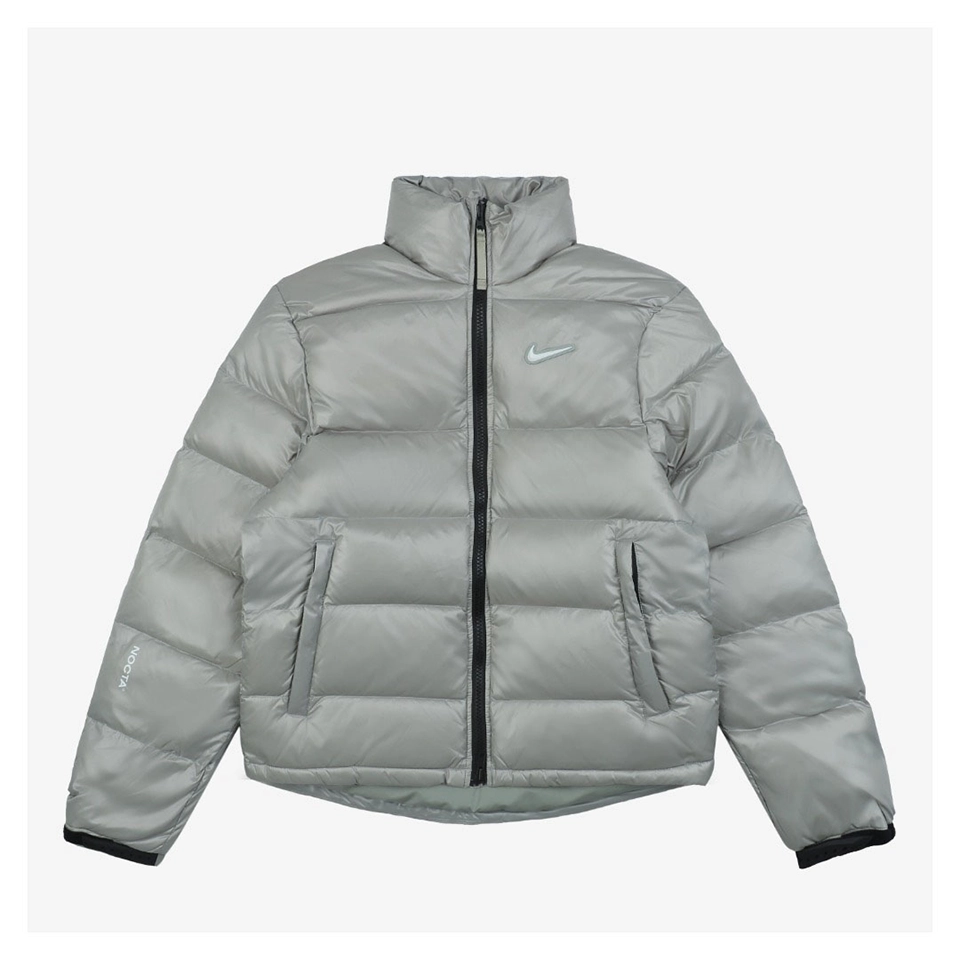 Nike x Drake NOCTA Stand Collar Down Jacket Grey Front view