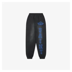 Saint Michael Angel Rebirth Vintage Distressed Print Sweatpants Front view
