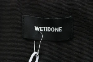 We11done Minimal Logo Shearling Collar Padded Jacket Brand label