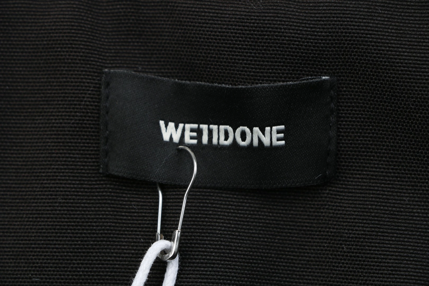 We11done Minimal Logo Shearling Collar Padded Jacket Brand label