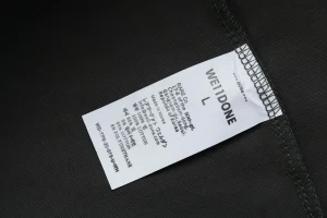 We11done Neon Green Repeated Logo Printed Shirt Wash label