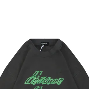 We11done Neon Green Repeated Logo Printed Shirt