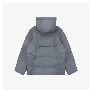 Adidas Originals Trefoil Logo Hooded Down Jacket Grey Back view