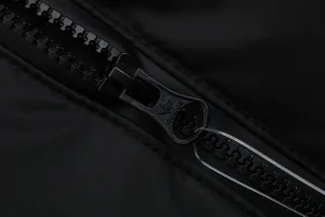 Adidas Originals Trefoil Logo Hooded Down Jacket Black Zipper puller