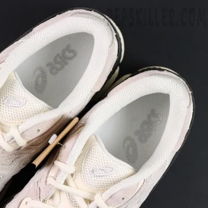 ASICS Gel NYC “White Smoke Grey” sneakers, top-down view showing tongue and inner lining details