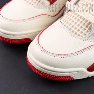 Air Jordan 4 Retro “Valentine’s Day” basketball shoes, front angle showing toe shape and visible Air unit