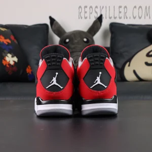 Back view of the Jordan 4 Retro Toro Bravo showing centered Jumpman branding on the heel