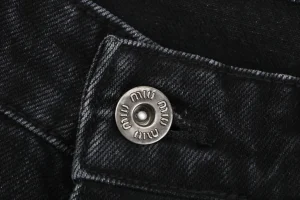 Miu Miu Logo Panel Denim Trousers Button