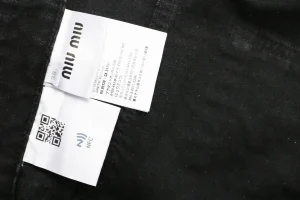 Miu Miu Logo Panel Denim Trousers Wash label