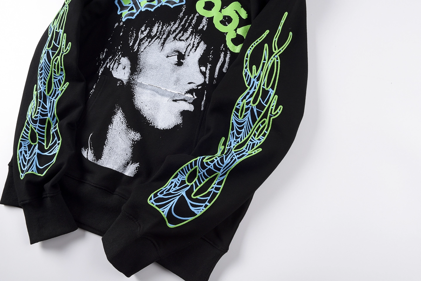 Sp5der 555 Portrait Web Sleeve Hoodie10
