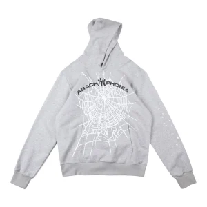 Sp5der Ashweb Grey Arachnophobia Hoodie Front view