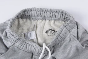 Sp5der Heather Grey Oversized White Script Sweatpants5