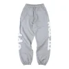 Sp5der Heather Grey Oversized White Script Sweatpants