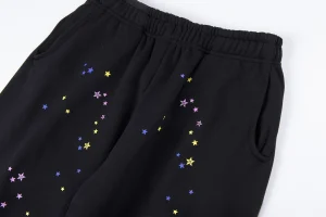 Sp5der Midnight Stardust Pink Script Sweatpants8