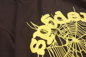 Sp5der Mocha Goldweb Graphic T-shirt4