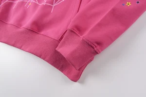 Sp5der Pink Web Star Graphic Hoodie3
