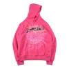 Sp5der Pink Web Star Graphic Hoodie