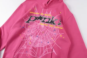Sp5der Pink Web Star Graphic Hoodie9