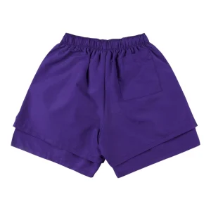 Sp5der Purple Star Logo Graphic Shorts Back view