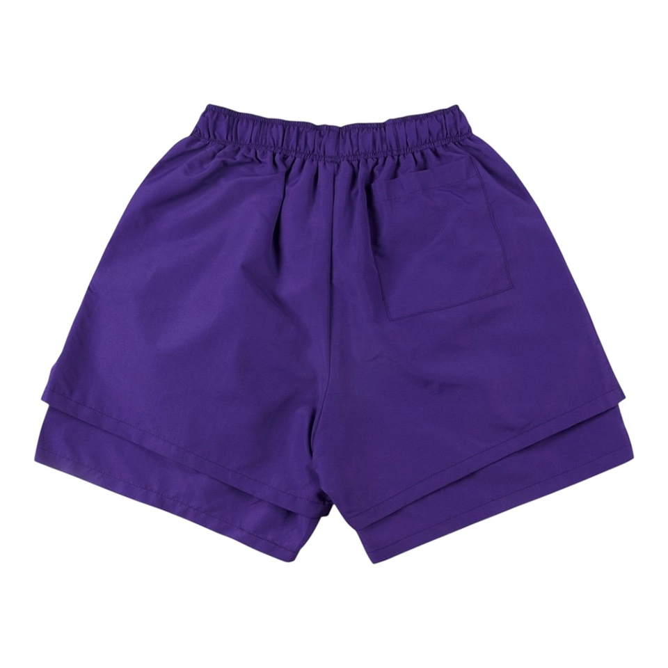 Sp5der Purple Star Logo Graphic Shorts Back view
