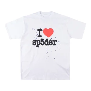 Sp5der White I Heart Logo Star Graphic T-Shirt Front view