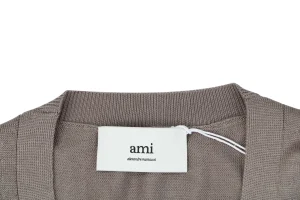 AMI Paris Ami de Cœur Wool Blend Cardigan Collar